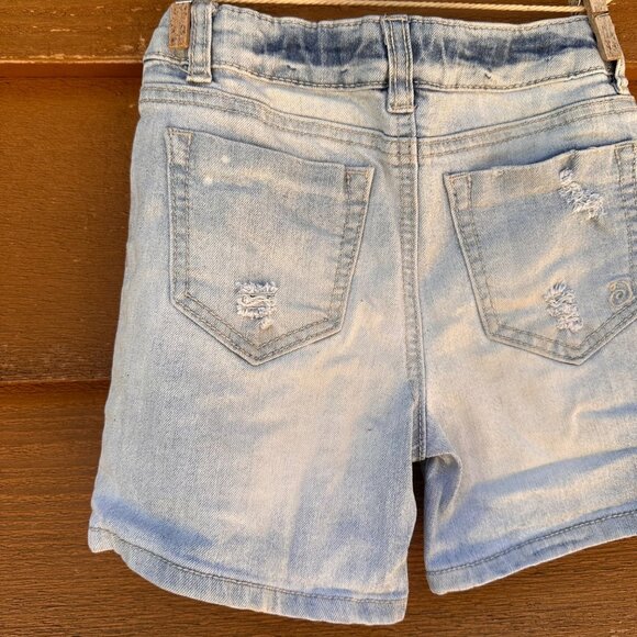 Girls Light Wash Denim Jean Shorts By Indigo Rein Forever Adjustable Waist - Picture 9 of 10